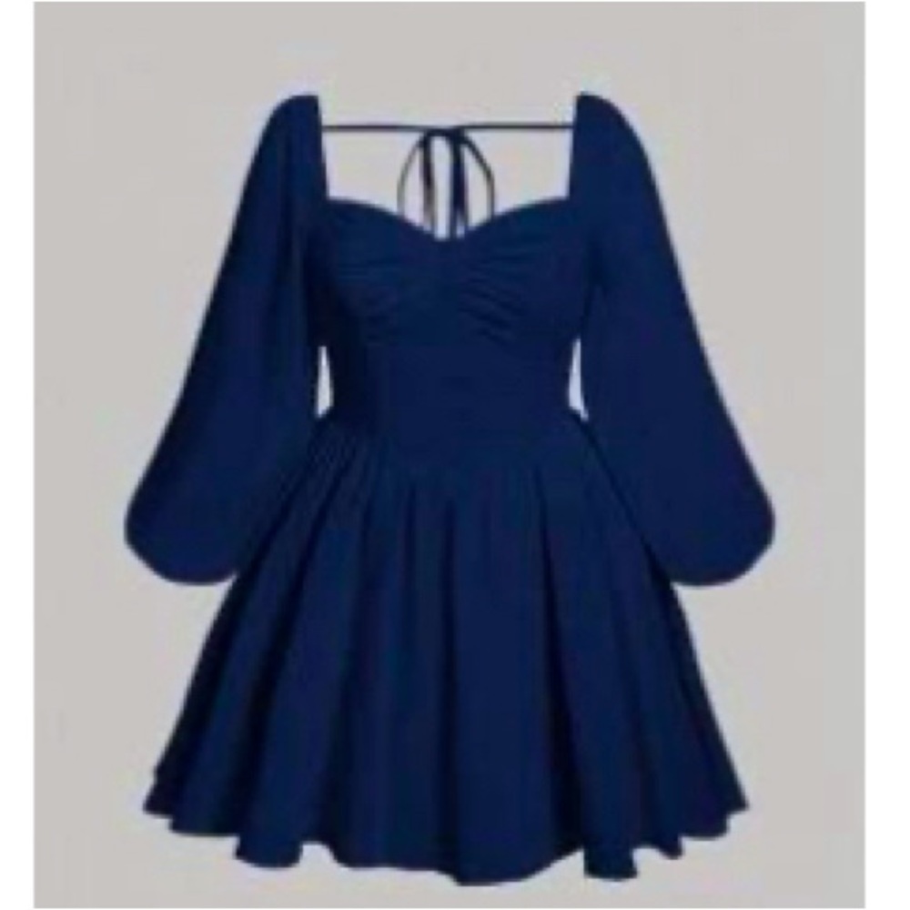 Navy Blue Dress with sweetheart neckline